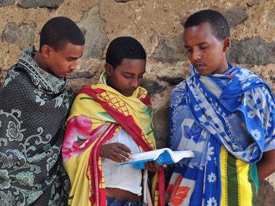 Deacons at a church school in Gondar.
