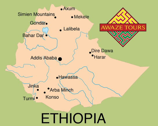 Tour Map of Ethiopia