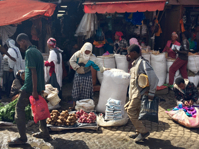 The busy Mercato in Addis Ababa.