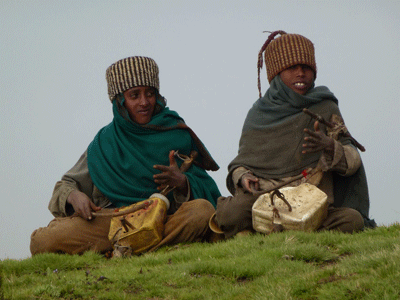 Shepherds in the Simien Mountains National Park.
