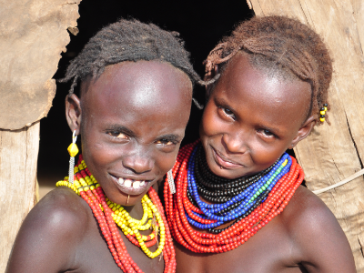 Two girls from the Dasanech tribe